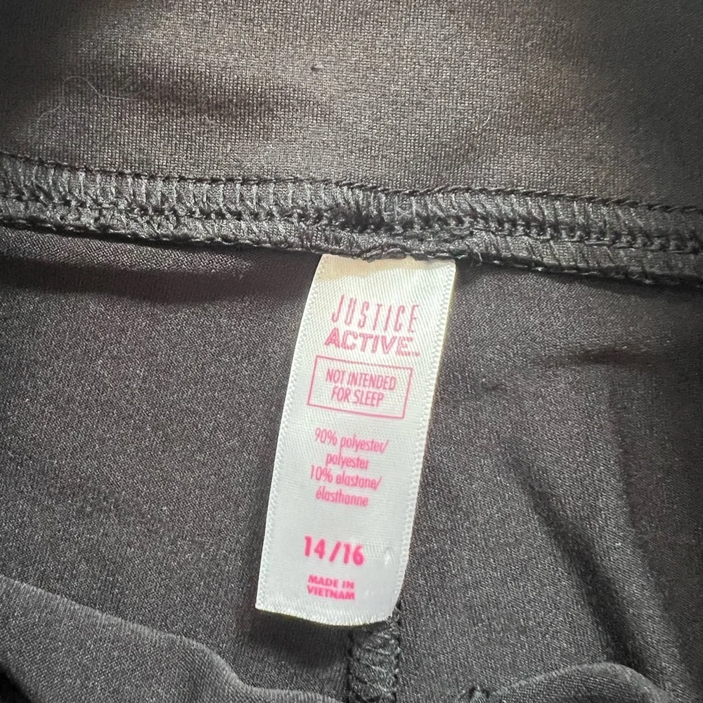 Justice Black Leggings with Red Stripe